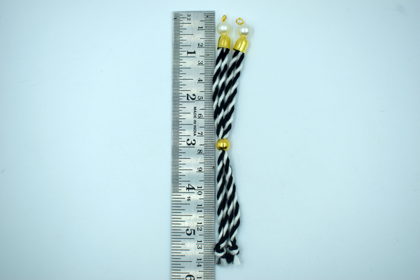 Black and White Cotton Dori For Rakhi (10 Pcs)