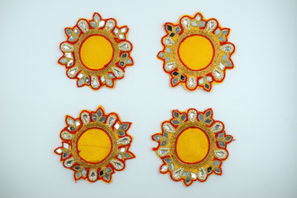 Yellow big size buti for T-light Holders(5 pc)