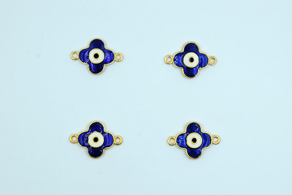 Flower Design Navy Blue Evil Eye Rakhi pendant (Pack of 12)