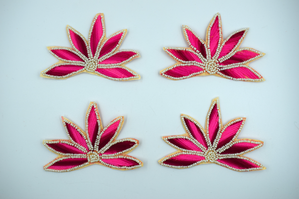 Half Flower pink color buti for decoration(5 pc)