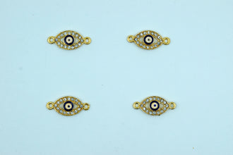 Stone Studded Navy blue Eye Shape Rakhi pendant (Pack of 12)