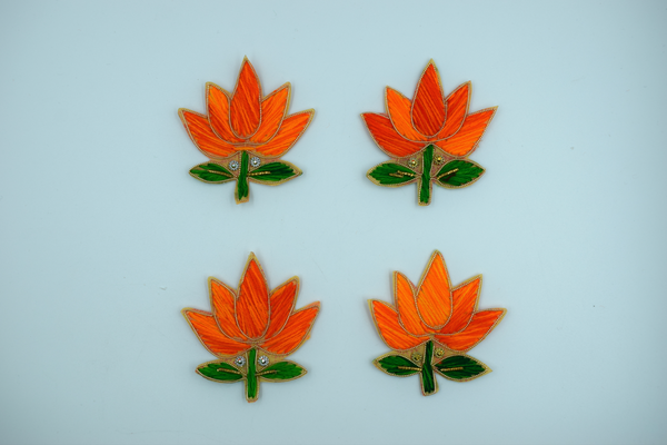 Orange color Lotus buti for decoration(5 pc)