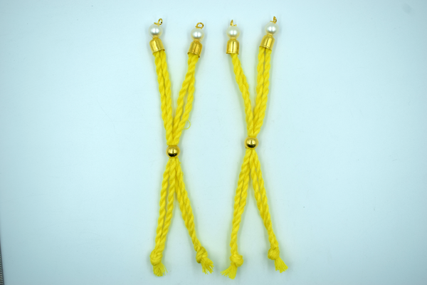 Lemon Yellow Cotton Dori For Rakhi (10 Pcs)