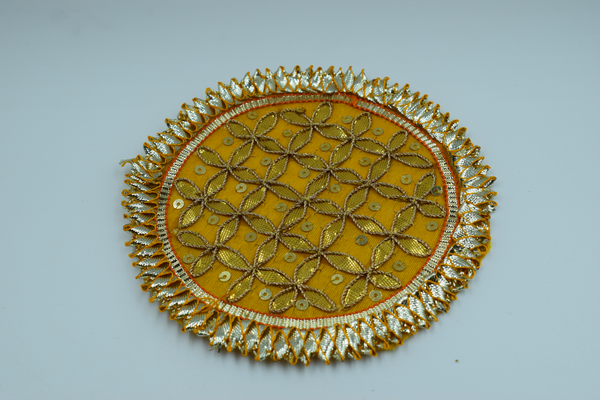 Yellow color Jaal Gota Patch 5 inch (5 Pc)