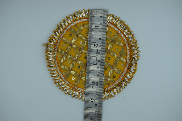 Yellow color Jaal Gota Patch 5 inch (5 Pc)