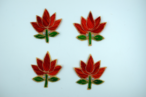 Red Color Lotus buti for decoration(5 pc)
