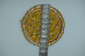 Yellow color Jaal Gota Patch 5 inch (5 Pc)