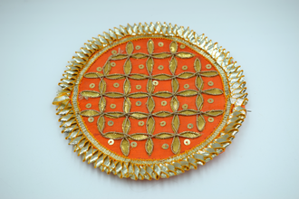 Orange color Jaal Gota Patch 5 inch (5 Pc)