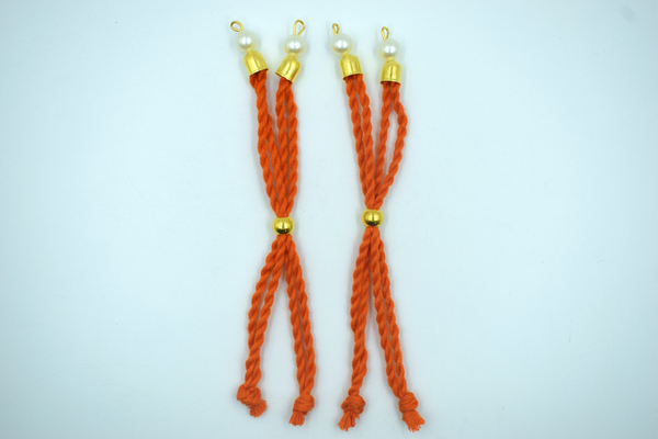 Orange Cotton Dori For Rakhi (10 Pcs)