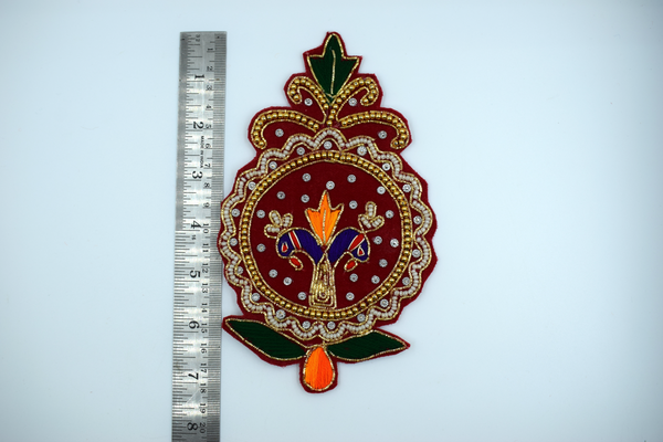 Red color fancy peacock buti(1 pair)