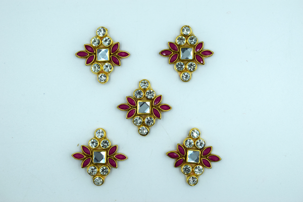 Dark pink color kundan buti(10 pc)