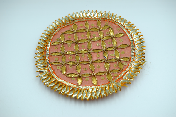 Peach color Jaal Gota Patch 5 inch (5 Pc)