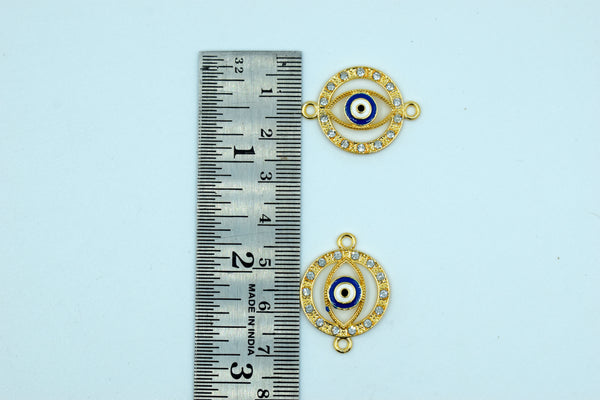 Stone Studded Circle Evil Eye Rakhi pendant (Pack of 12)