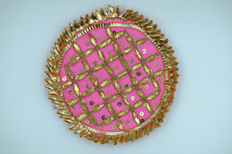 Baby Pink color Jaal Gota Patch 5 inch (5 Pc)