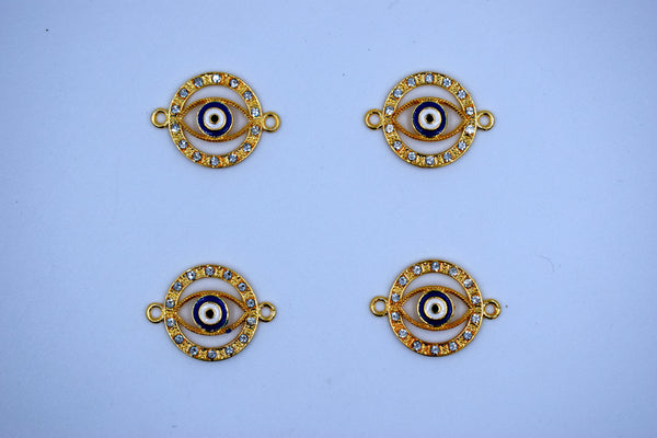 Stone Studded Circle Evil Eye Rakhi pendant (Pack of 12)