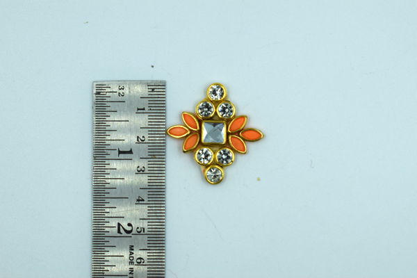 Orange color kundan buti(10 pc)