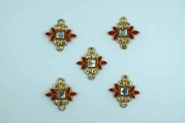 Mahroon Color Kundan Buti For Decoration(Pack of 10 pcs)