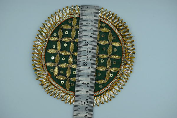 Dark Green color Jaal Gota Patch 5 inch (5 Pc)