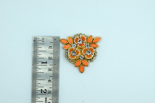 Orange color Triangle Shaped Kundan Buti For Decoration(Pack of 10 pcs)