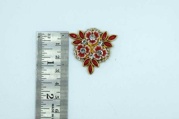 Red color Triangle Shaped Kundan Buti For Decoration(Pack of 10 pcs)