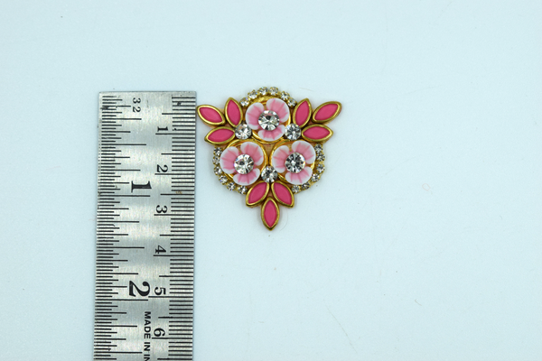 Pink color Triangle Shaped Kundan Buti For Decoration(Pack of 10 pcs)