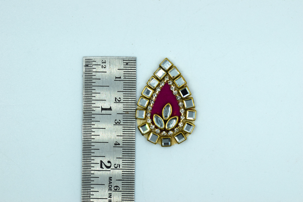 Pink color Tilak Shaped Kundan Buti For Decoration(Pack of 10 pcs)