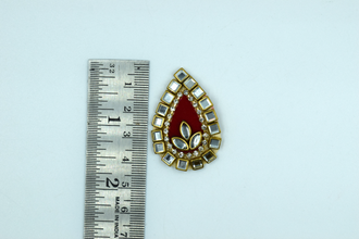 Dark Red color Tilak Shaped Kundan Buti For Decoration(Pack of 10 pcs)