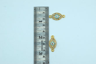Stone Studded Sky Blue Evil Eye Shaped Rakhi pendant (Pack of 12)