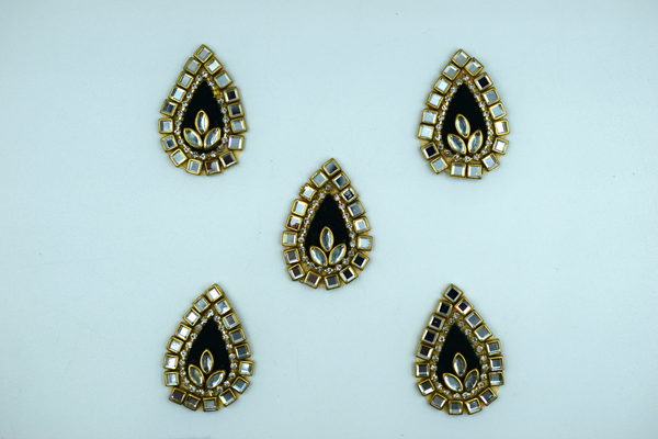 Navy Blue color Tilak Shaped Kundan Buti For Decoration(Pack of 10 pcs)