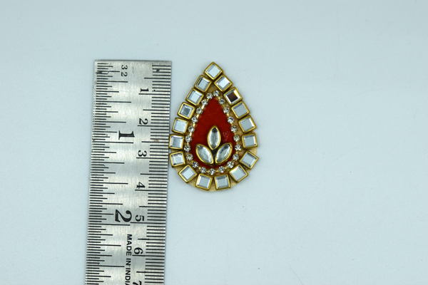 Red color Tilak Shaped Kundan Buti For Decoration(Pack of 10 pcs)