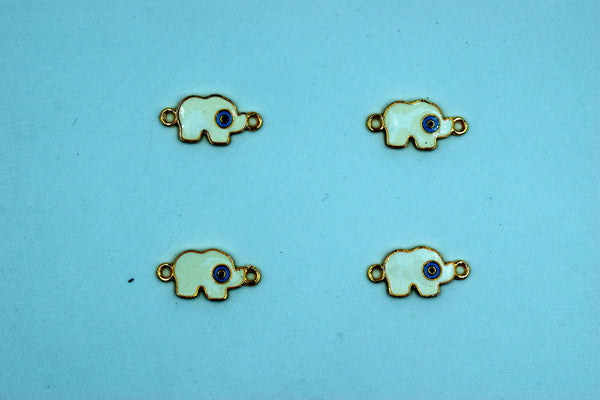 White Evil Eye Elephant Rakhi pendant (Pack of 12)