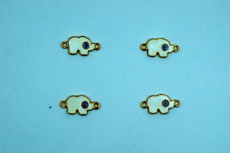 White Evil Eye Elephant Rakhi pendant (Pack of 12)