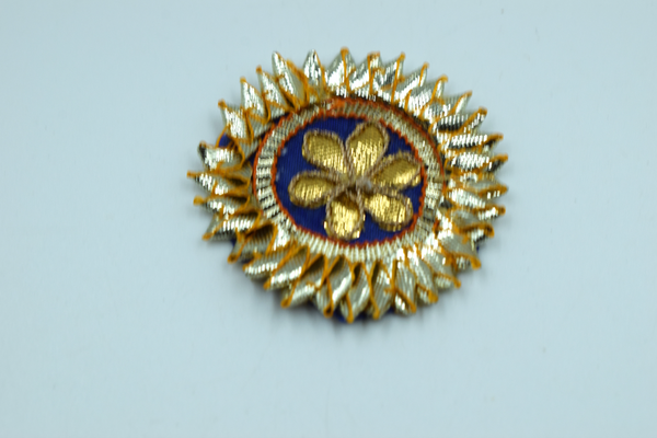Navy Blue  Color Coin Size Gota Patch With Lace (10 Pc)