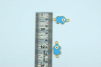 Sky Blue Evil Eye Elephant Rakhi pendant (Pack of 12)