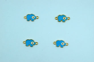 Sky Blue Evil Eye Elephant Rakhi pendant (Pack of 12)