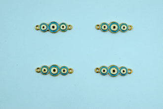 Triple Sky Blue Evil Eye Elephant Rakhi pendant (Pack of 12)
