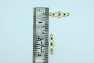 White Triple Evil Eye Rakhi pendant (Pack of 12)