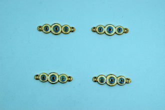 White Triple Evil Eye Rakhi pendant (Pack of 12)