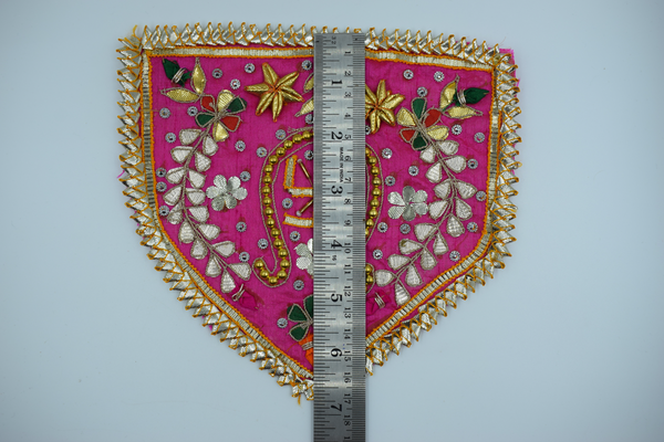Dark Pink Color Flag Shape Gota Patch With Sathiya (2 Pc)
