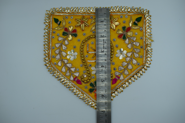 Yellow Color Flag Shape Gota Patch With Sathiya (2 Pc)