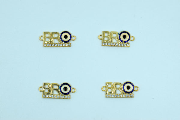 Bro With Navy Blue Evil Eye Rakhi pendant (Pack of 12)