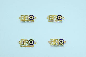 Bro With Navy Blue Evil Eye Rakhi pendant (Pack of 12)