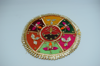 Multicolor With Dia Design Gota Patch 6 Inch (2 Pc)