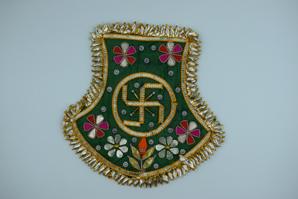 Green Color Flag Design Gota Patch With Sathiya (2 Pc)