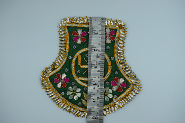 Green Color Flag Design Gota Patch With Sathiya (2 Pc)