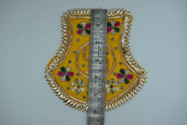 Yellow Color Flag Design Gota Patch With Sathiya (2 Pc)