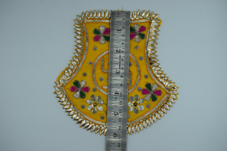 Yellow Color Flag Design Gota Patch With Sathiya (2 Pc)