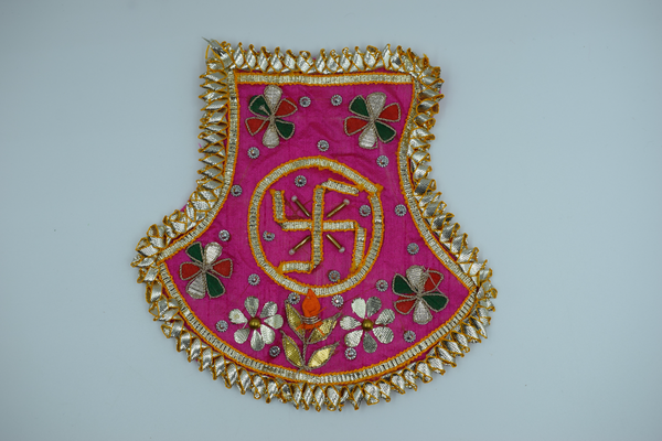 Dark Pink Color Flag Design Gota Patch With Sathiya (2 Pc)