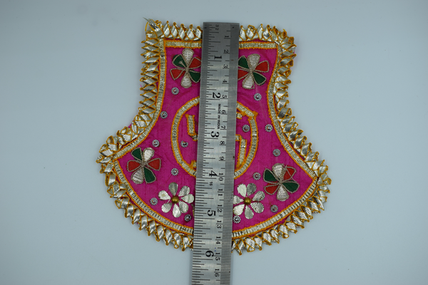 Dark Pink Color Flag Design Gota Patch With Sathiya (2 Pc)