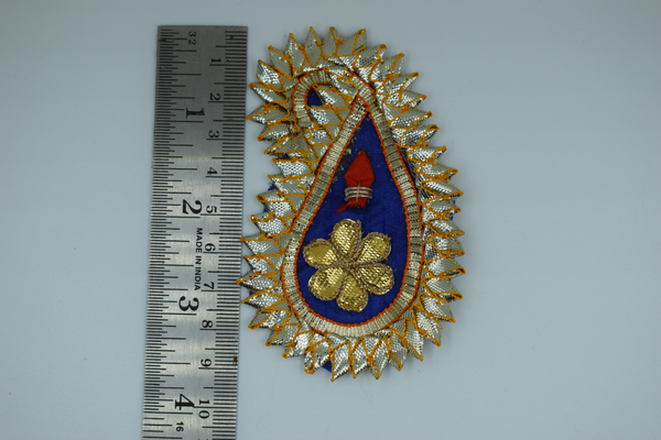 Navy Blue Single Nakhun Kairi Gotapatti Patch 3.5 Inch (10 Pc)